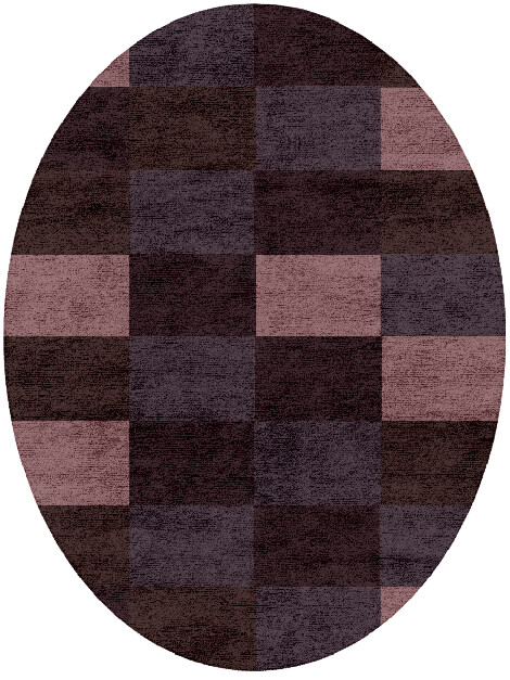Violet Geometric Oval Hand Tufted Bamboo Silk Custom Rug by Rug Artisan
