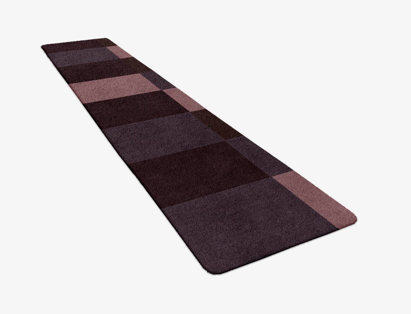 Violet Geometric Runner Hand Tufted Pure Wool Custom Rug by Rug Artisan