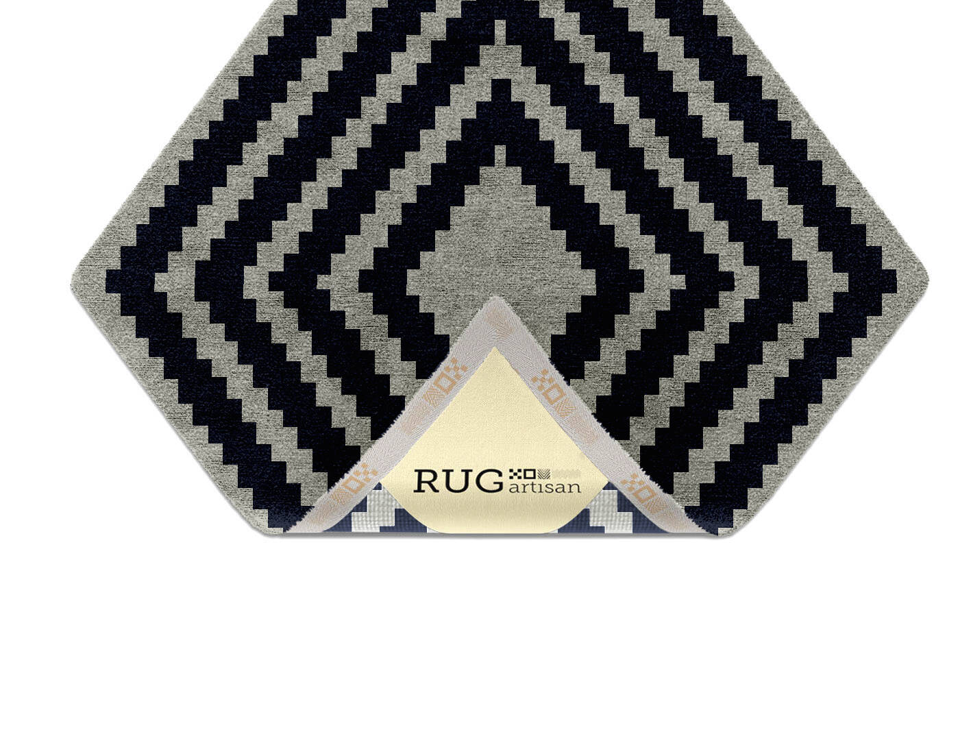 Virgo Geometric Diamond Hand Knotted Bamboo Silk Custom Rug by Rug Artisan
