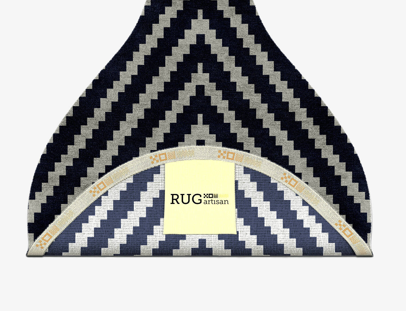 Virgo Geometric Drop Hand Knotted Bamboo Silk Custom Rug by Rug Artisan