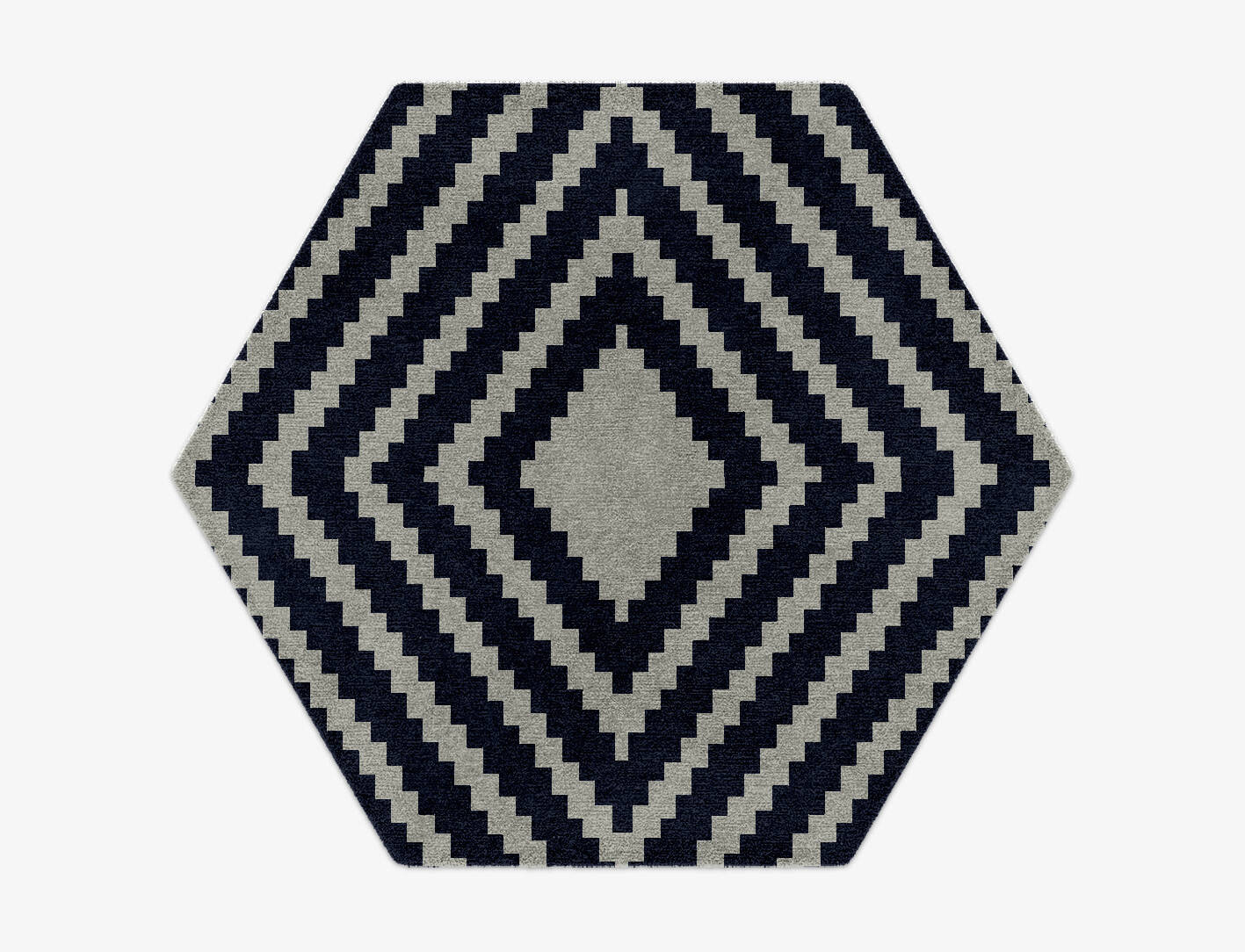 Virgo Geometric Hexagon Hand Knotted Tibetan Wool Custom Rug by Rug Artisan