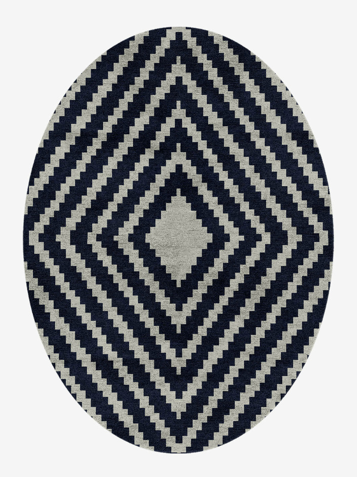 Virgo Geometric Oval Hand Knotted Bamboo Silk Custom Rug by Rug Artisan