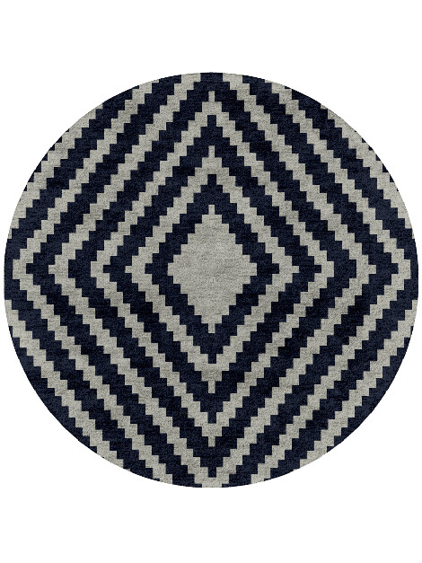 Virgo Geometric Round Hand Tufted Bamboo Silk Custom Rug by Rug Artisan