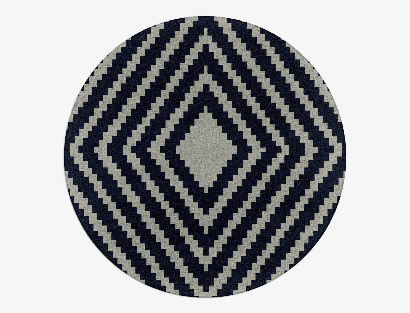 Virgo Geometric Round Hand Tufted Pure Wool Custom Rug by Rug Artisan