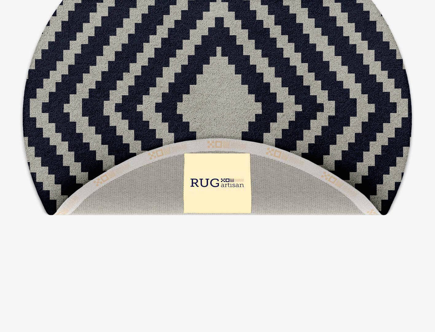 Virgo Geometric Round Hand Tufted Pure Wool Custom Rug by Rug Artisan