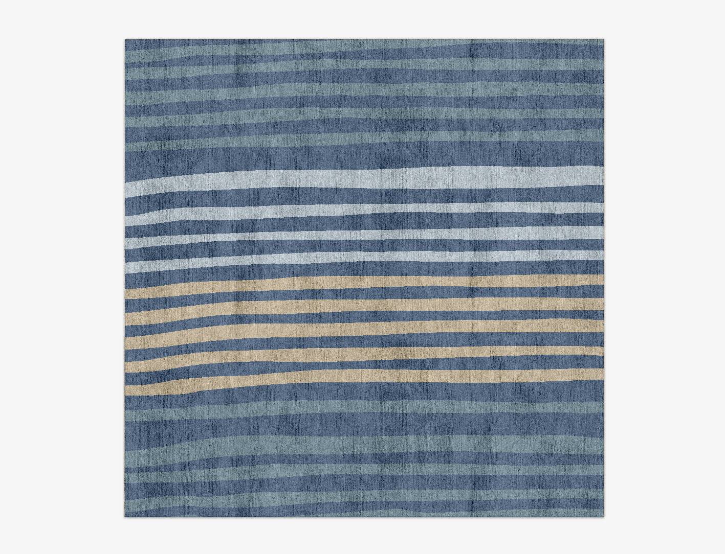 Viridity Cerulean Square Hand Knotted Bamboo Silk Custom Rug by Rug Artisan