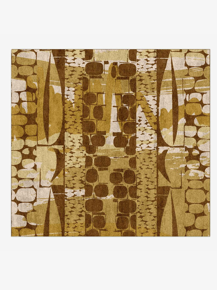 Vivere Abstract Square Hand Knotted Bamboo Silk Custom Rug by Rug Artisan