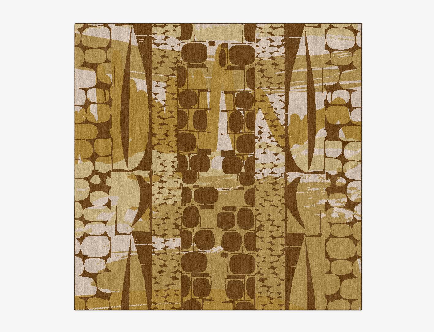 Vivere Abstract Square Hand Knotted Tibetan Wool Custom Rug by Rug Artisan