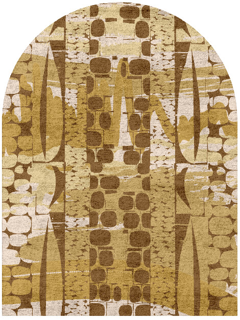 Vivere Abstract Arch Hand Tufted Bamboo Silk Custom Rug by Rug Artisan