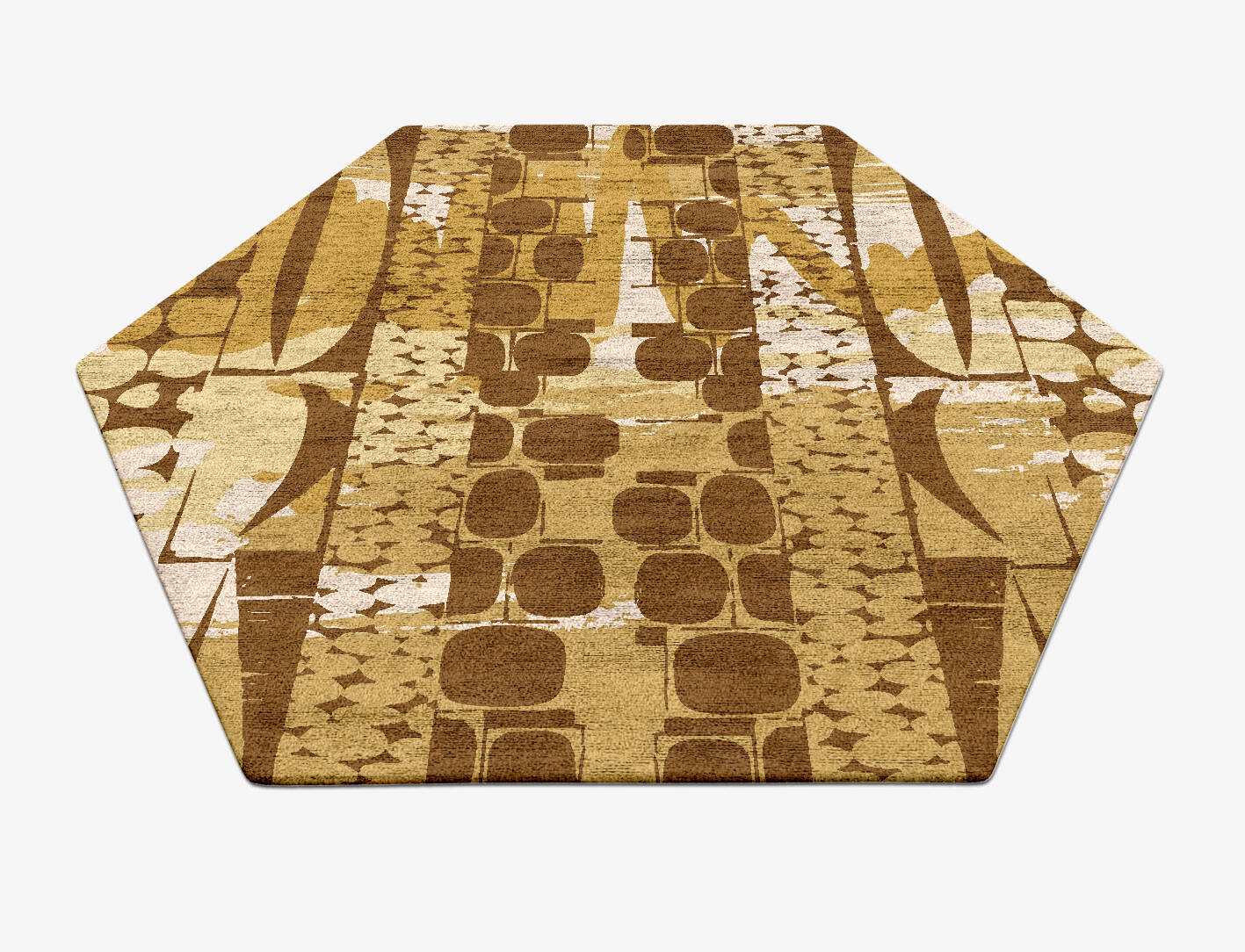 Vivere Abstract Hexagon Hand Tufted Bamboo Silk Custom Rug by Rug Artisan