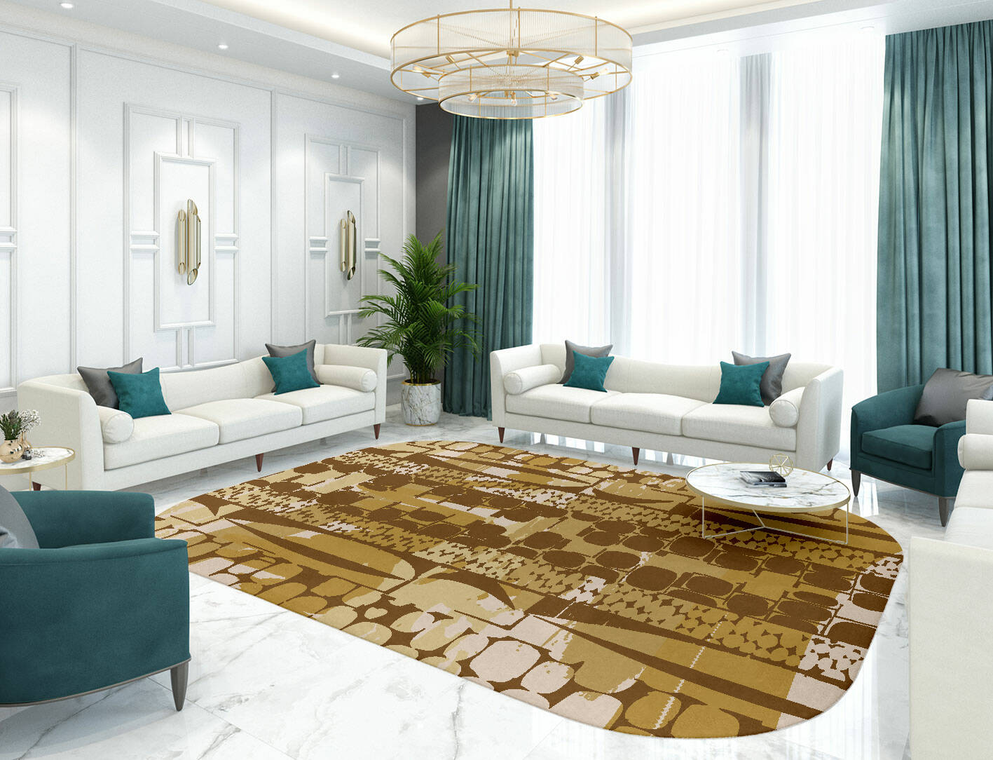 Vivere Abstract Oblong Hand Tufted Pure Wool Custom Rug by Rug Artisan