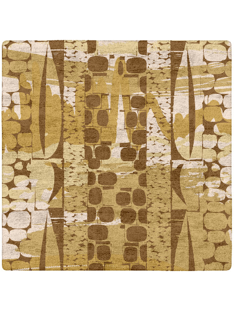 Vivere Abstract Square Hand Tufted Bamboo Silk Custom Rug by Rug Artisan