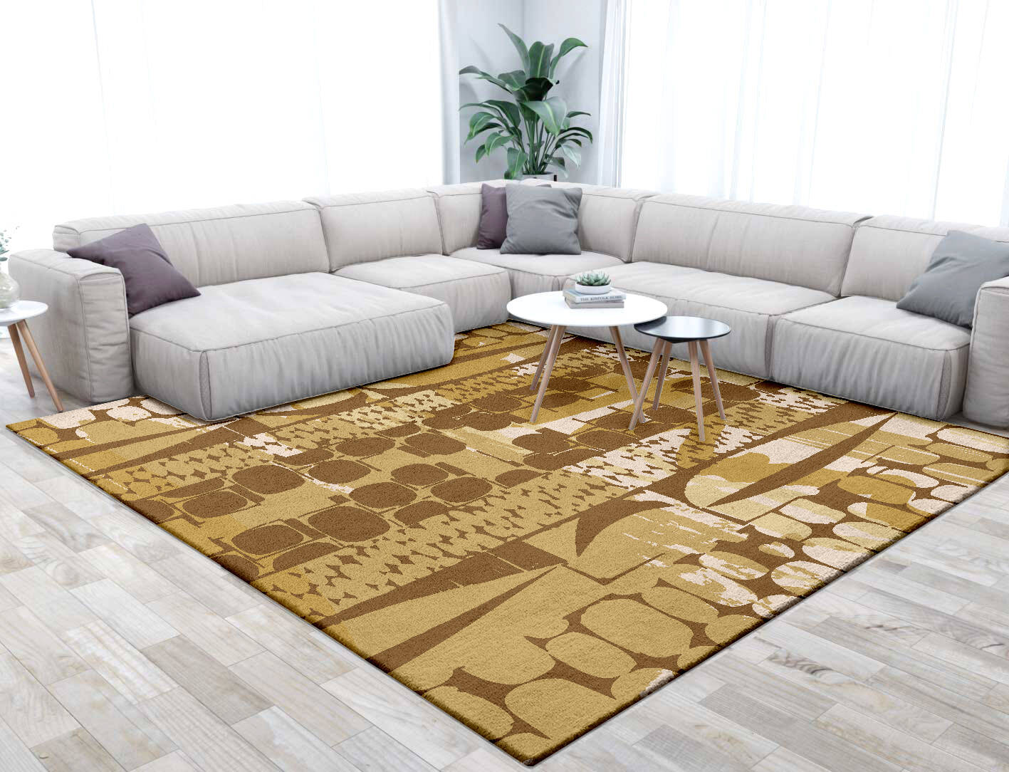 Vivere Abstract Square Hand Tufted Pure Wool Custom Rug by Rug Artisan