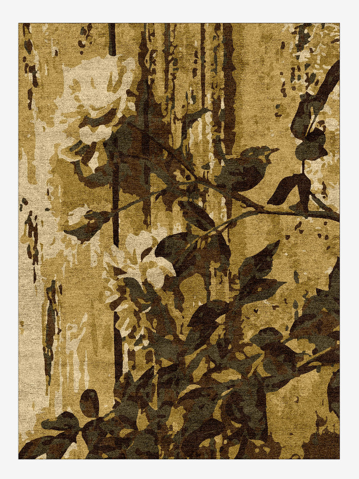 Wallflower Floral Rectangle Hand Knotted Bamboo Silk Custom Rug by Rug Artisan