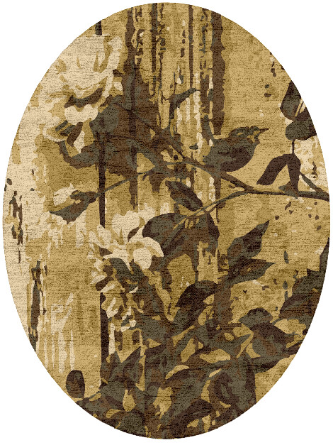 Wallflower Floral Oval Hand Tufted Bamboo Silk Custom Rug by Rug Artisan