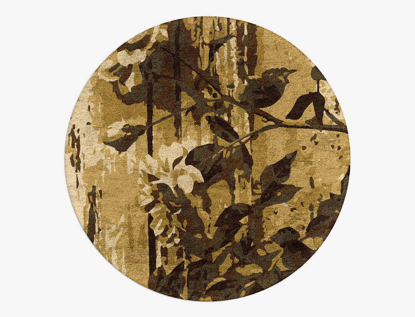 Wallflower Floral Round Hand Tufted Bamboo Silk Custom Rug by Rug Artisan