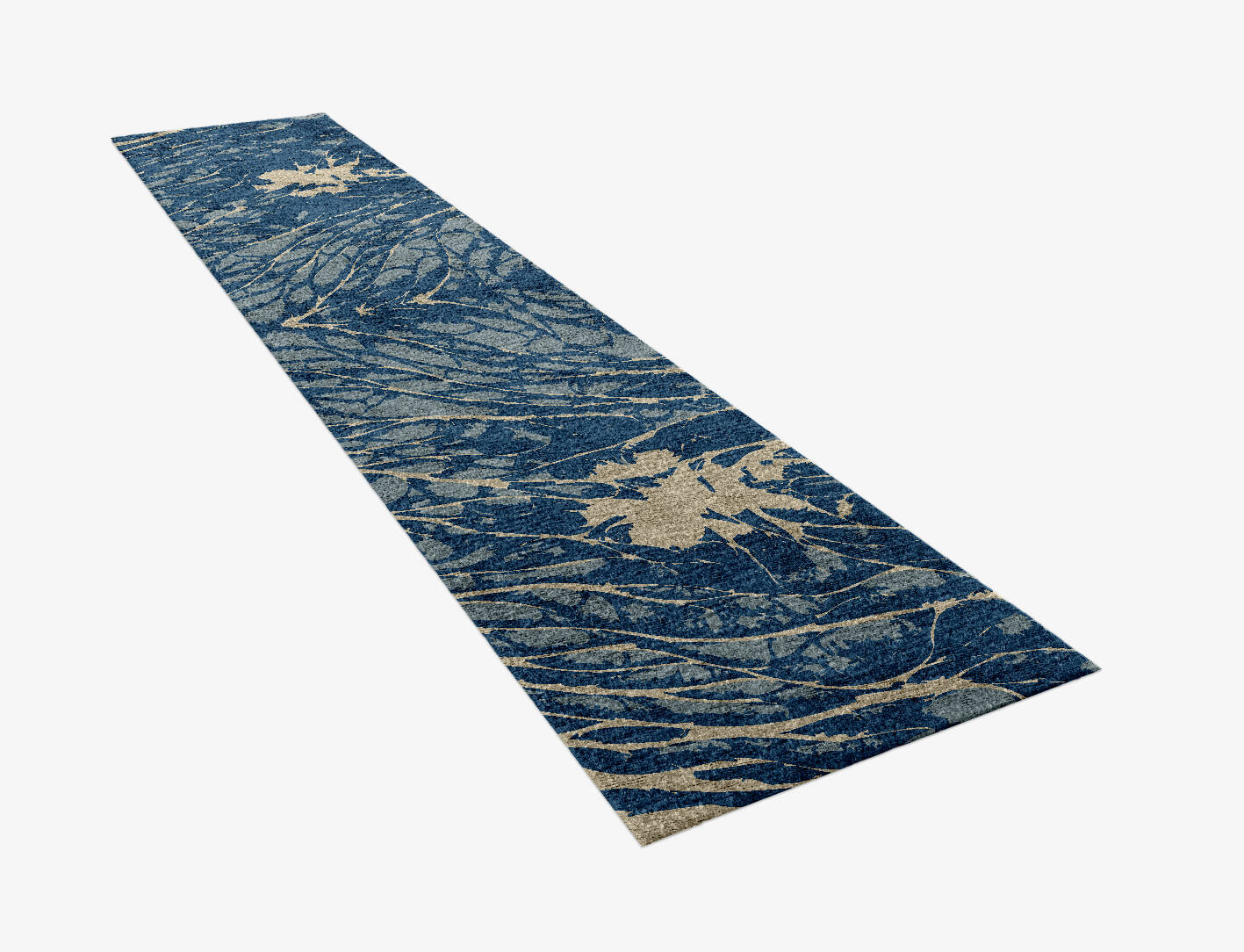 Warp Abstract Runner Hand Knotted Bamboo Silk Custom Rug by Rug Artisan