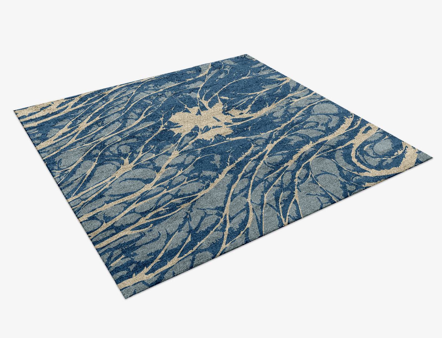 Warp Abstract Square Hand Knotted Bamboo Silk Custom Rug by Rug Artisan