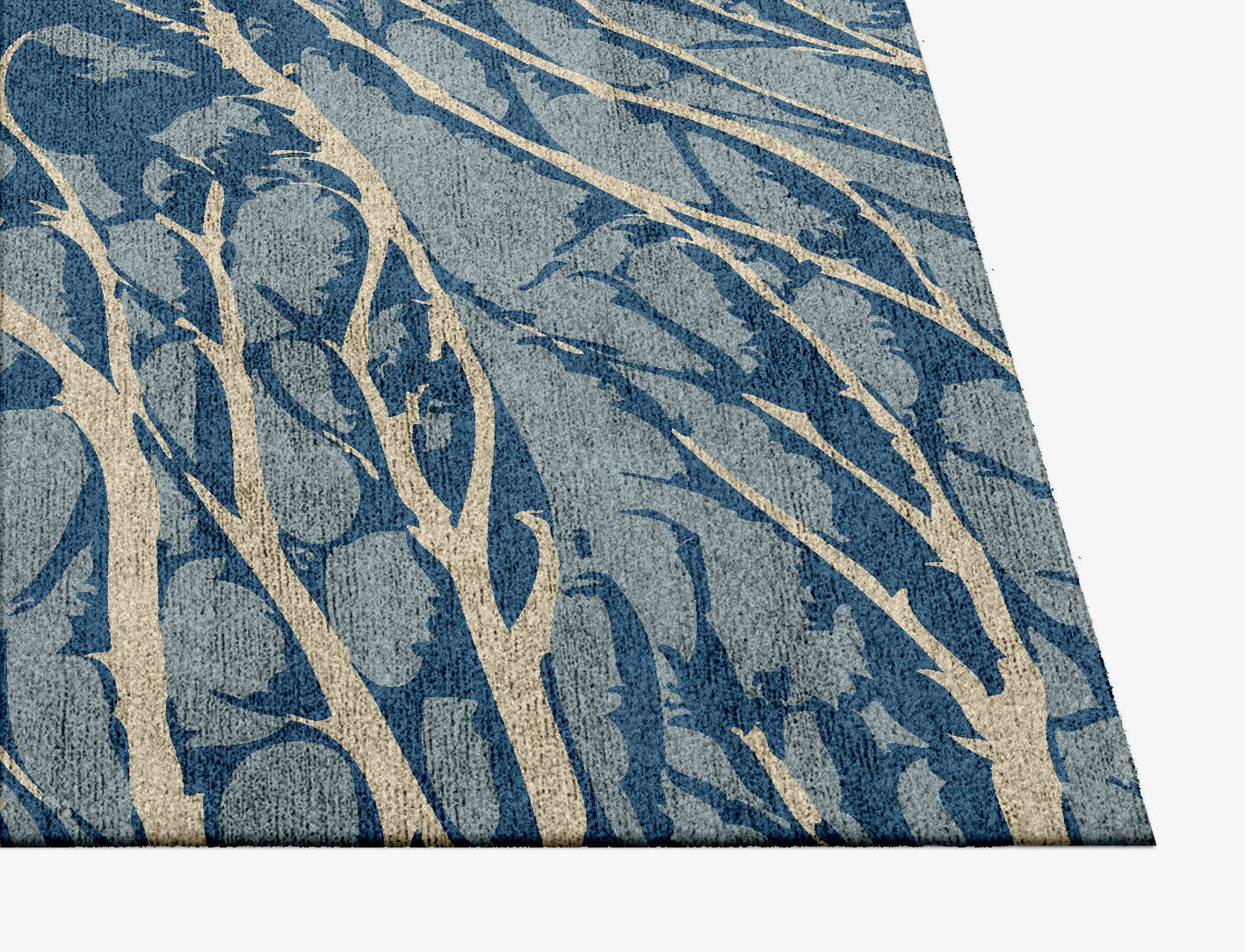 Warp Abstract Square Hand Knotted Bamboo Silk Custom Rug by Rug Artisan