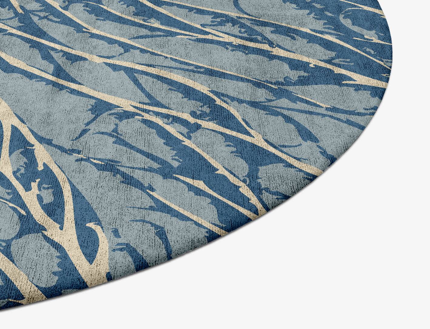 Warp Abstract Oval Hand Tufted Bamboo Silk Custom Rug by Rug Artisan