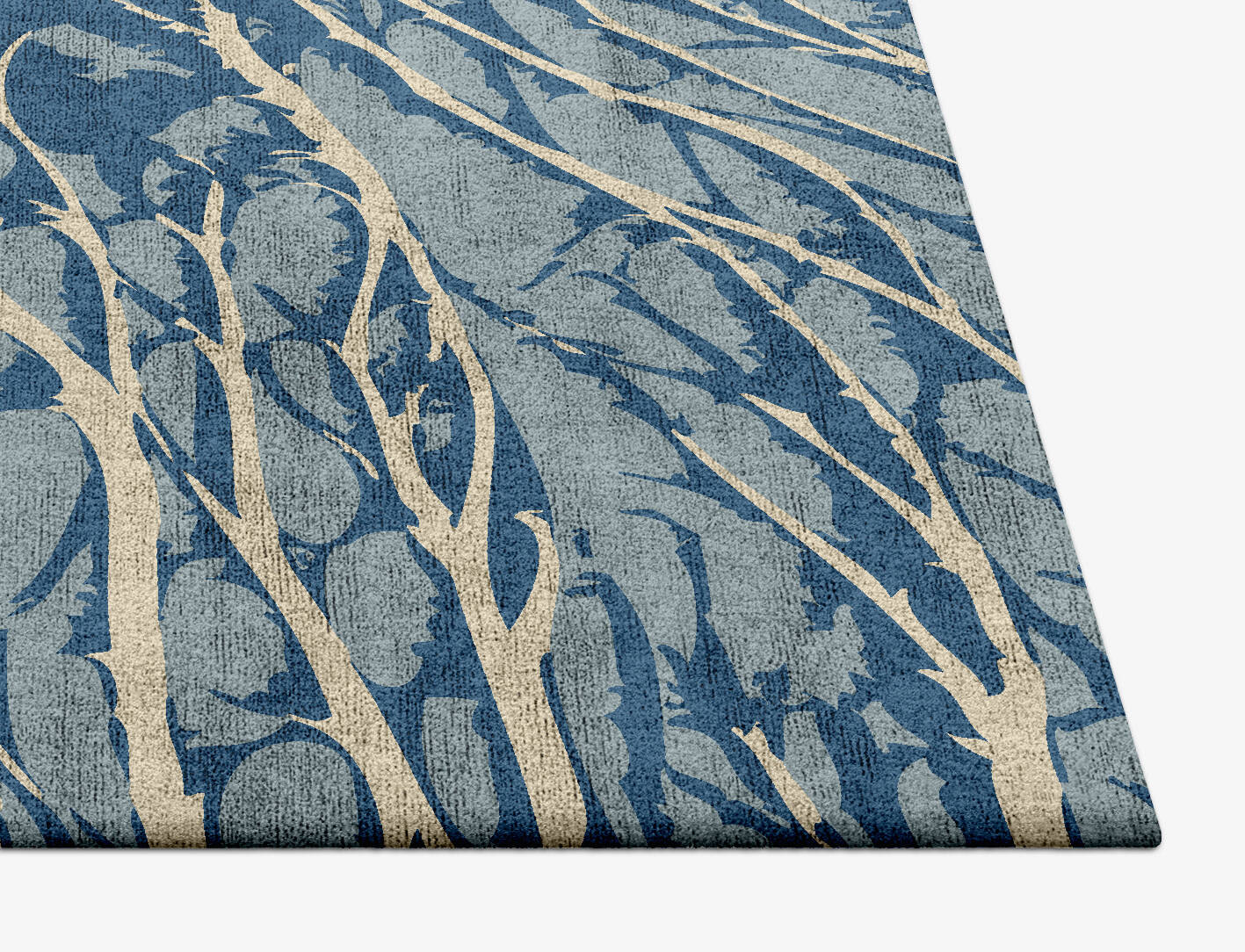 Warp Abstract Square Hand Tufted Bamboo Silk Custom Rug by Rug Artisan