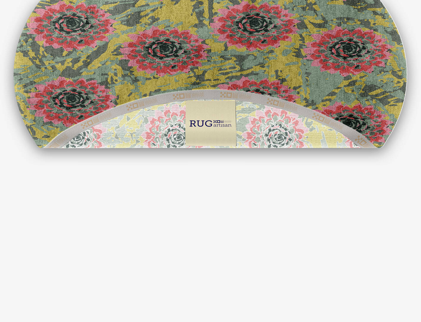 Water Lily Floral Oval Hand Knotted Bamboo Silk Custom Rug by Rug Artisan