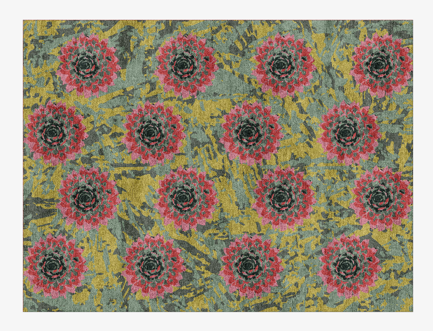 Water Lily Floral Rectangle Hand Knotted Bamboo Silk Custom Rug by Rug Artisan