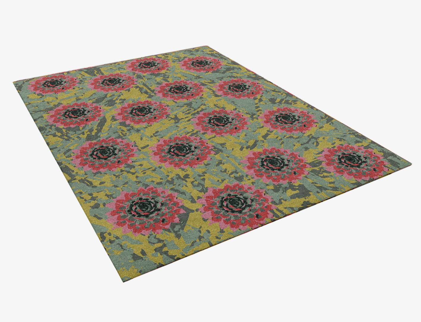 Water Lily Floral Rectangle Hand Knotted Tibetan Wool Custom Rug by Rug Artisan