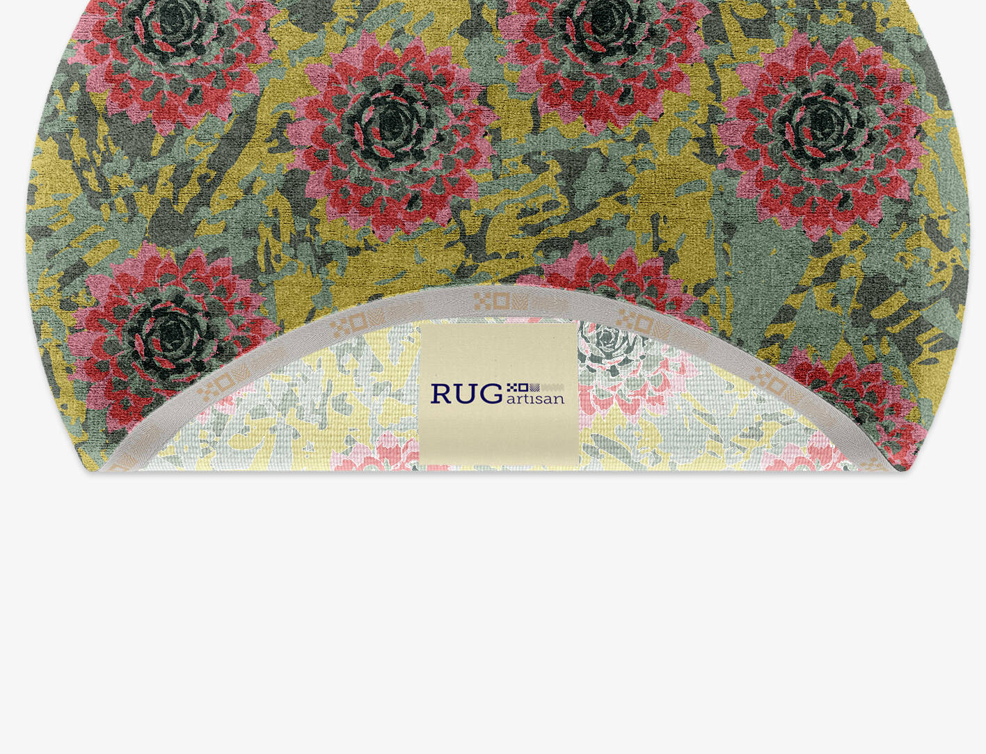 Water Lily Floral Round Hand Knotted Bamboo Silk Custom Rug by Rug Artisan
