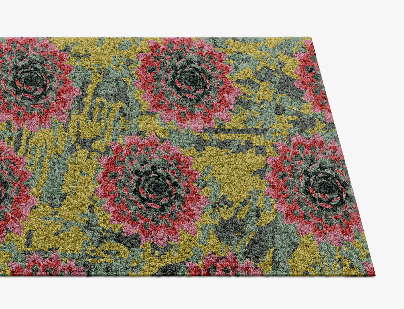 Water Lily Floral Runner Hand Knotted Tibetan Wool Custom Rug by Rug Artisan