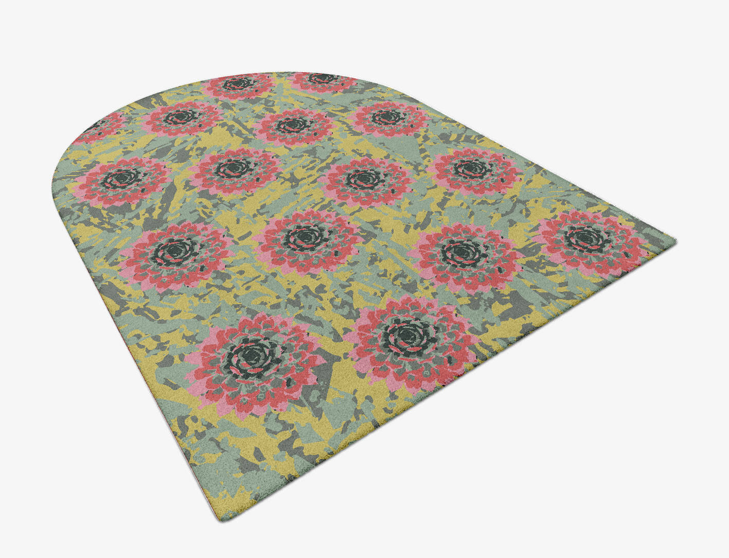Water Lily Floral Arch Hand Tufted Pure Wool Custom Rug by Rug Artisan