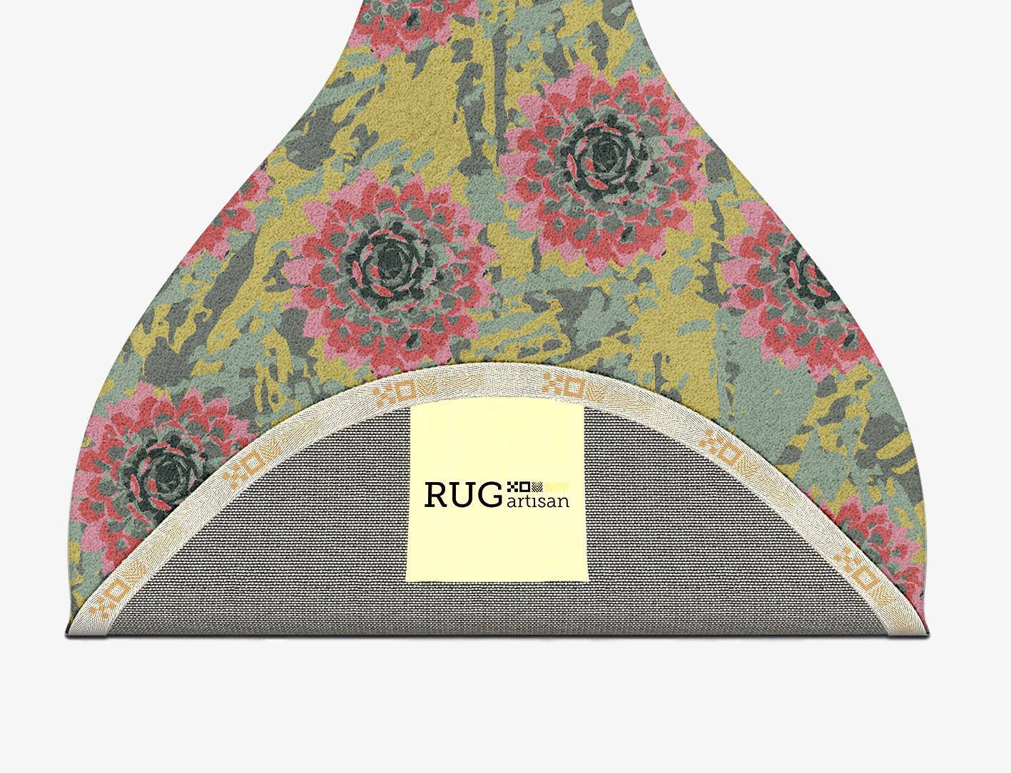 Water Lily Floral Drop Hand Tufted Pure Wool Custom Rug by Rug Artisan