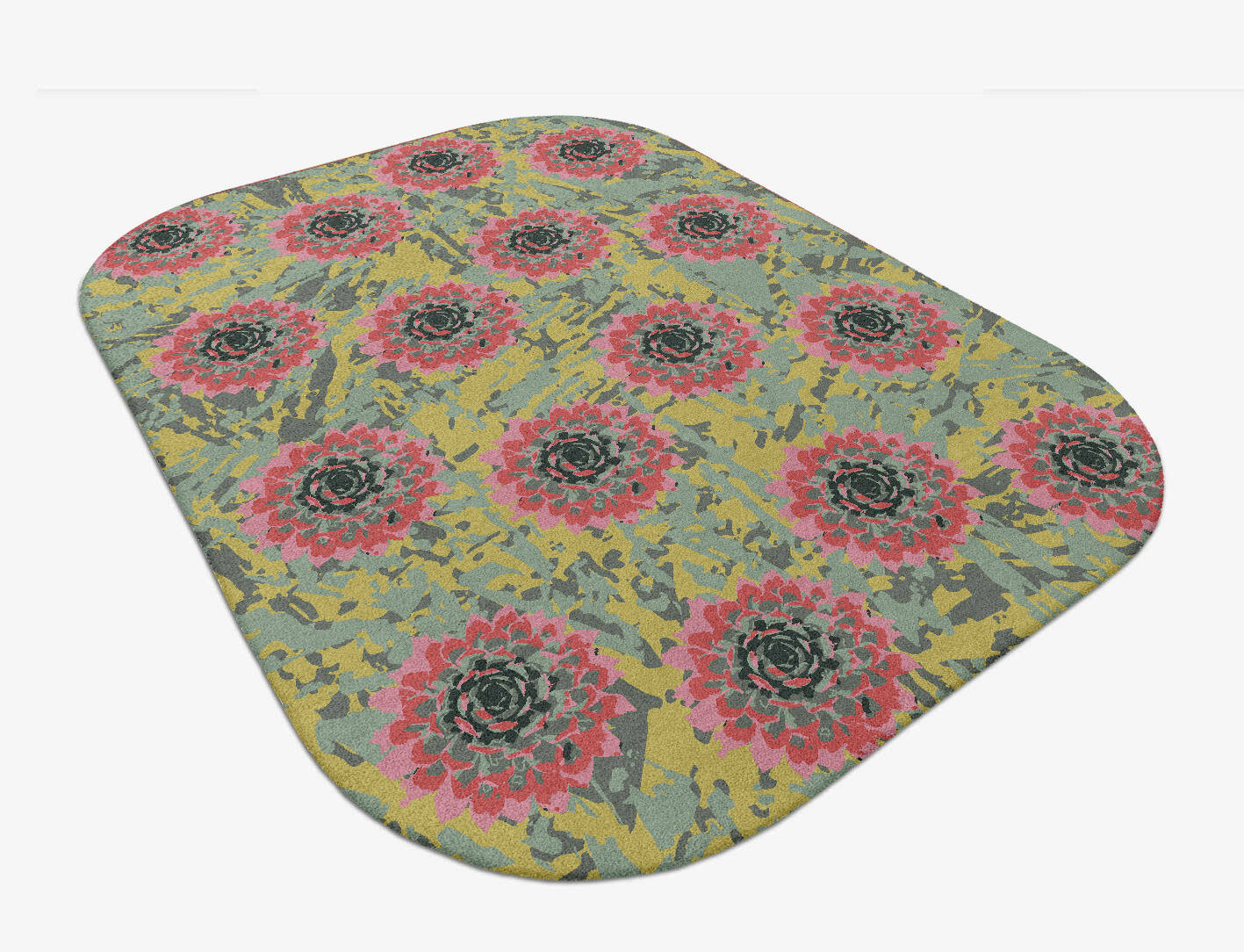 Water Lily Floral Oblong Hand Tufted Pure Wool Custom Rug by Rug Artisan
