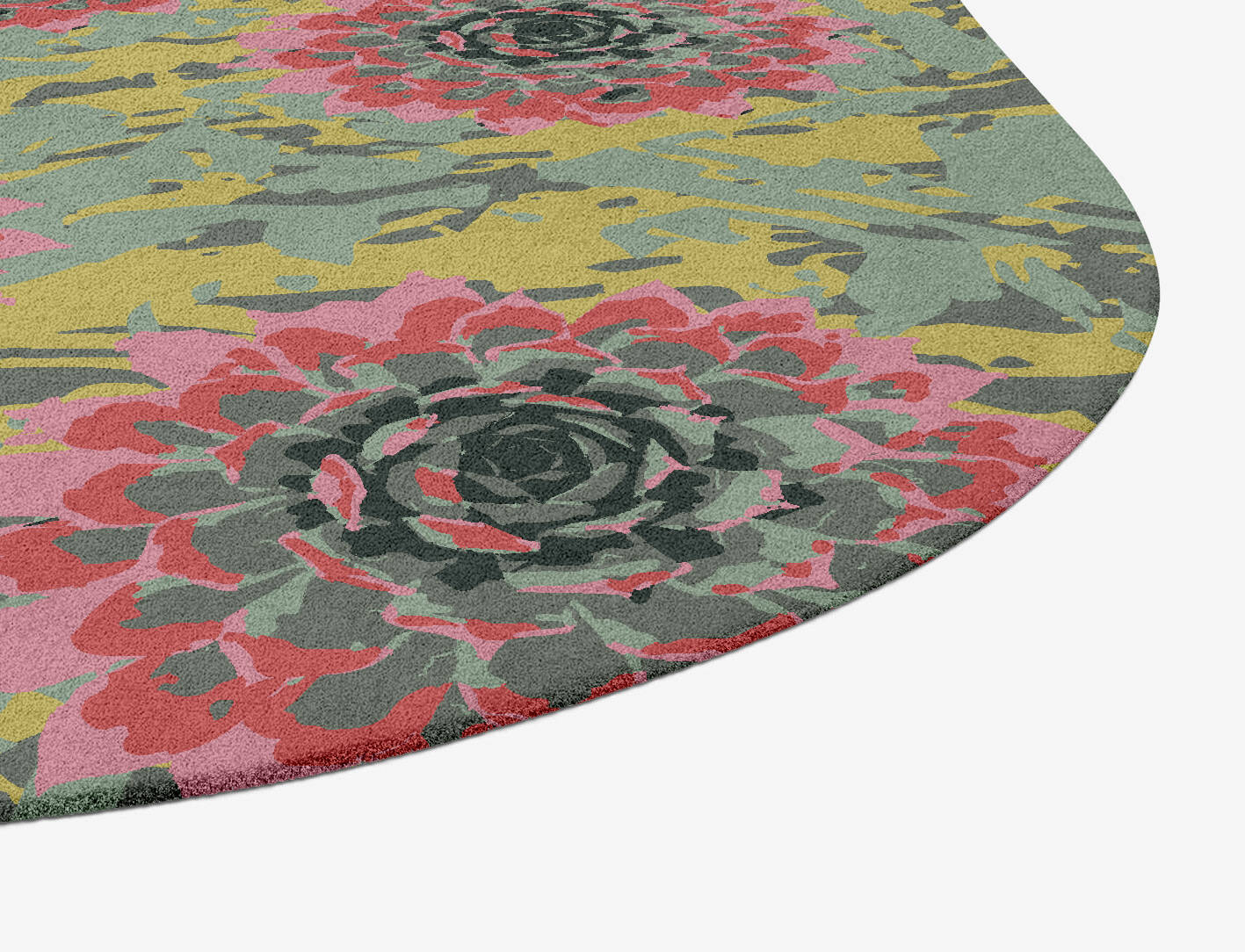 Water Lily Floral Oblong Hand Tufted Pure Wool Custom Rug by Rug Artisan