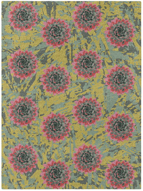 Water Lily Floral Rectangle Hand Tufted Pure Wool Custom Rug by Rug Artisan