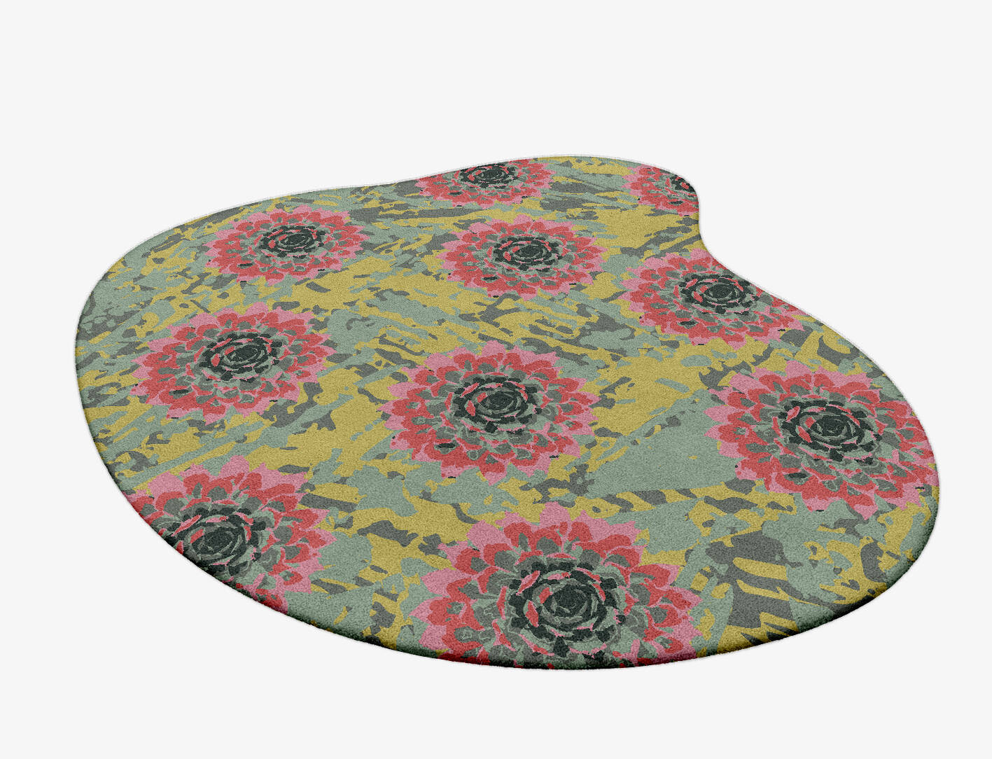 Water Lily Floral Splash Hand Tufted Pure Wool Custom Rug by Rug Artisan