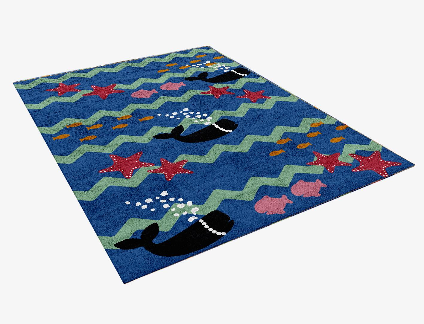 Water World Kids Rectangle Hand Knotted Bamboo Silk Custom Rug by Rug Artisan