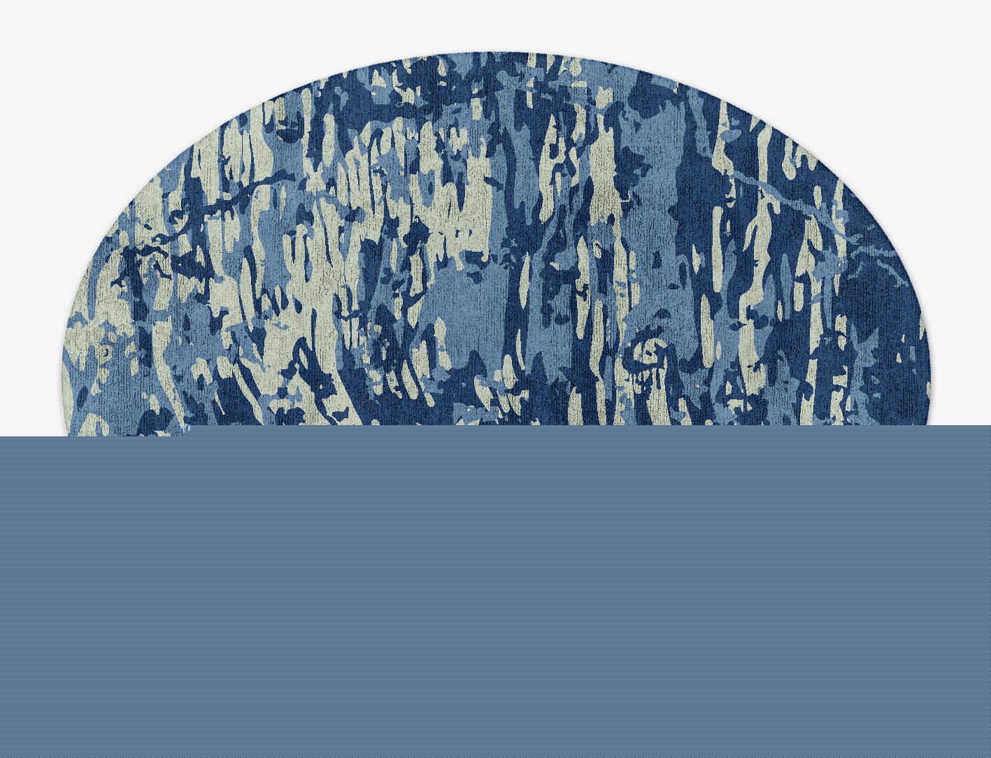 Waves Surface Art Oval Hand Tufted Bamboo Silk Custom Rug by Rug Artisan