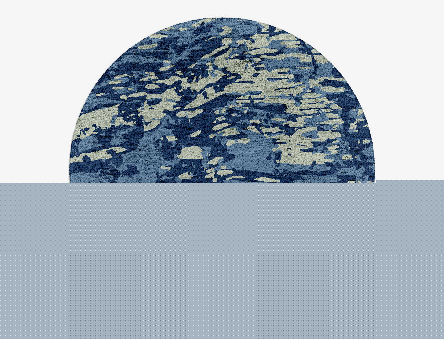 Waves Surface Art Round Hand Tufted Bamboo Silk Custom Rug by Rug Artisan