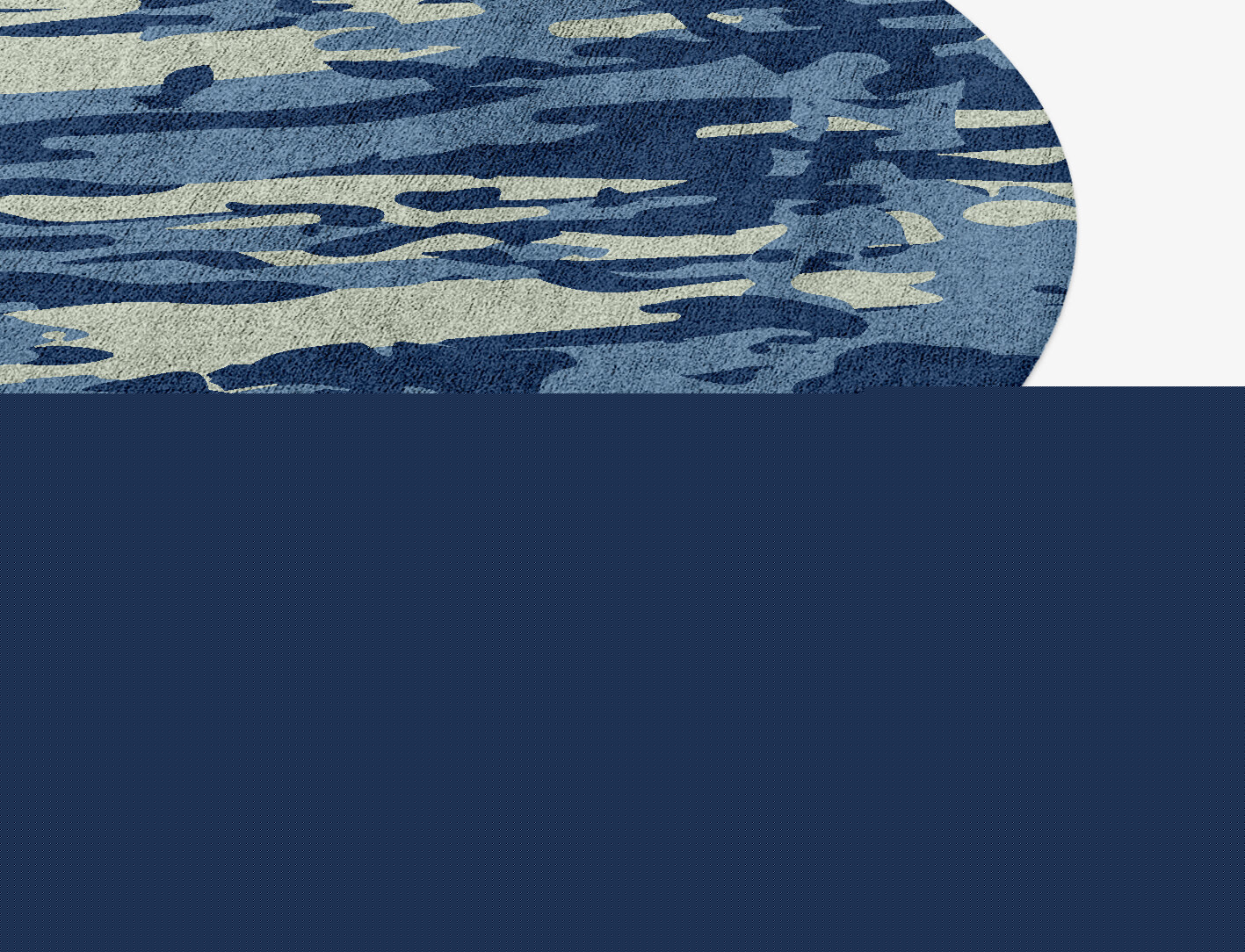 Waves Surface Art Round Hand Tufted Bamboo Silk Custom Rug by Rug Artisan