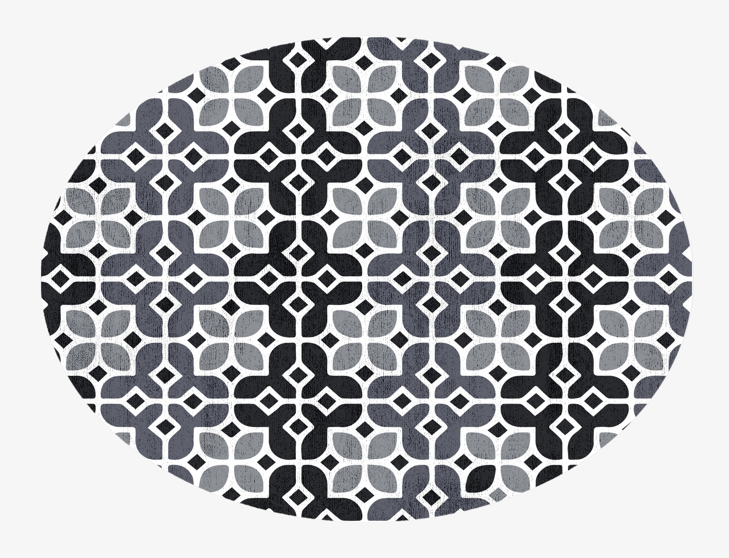Waxen Flowers Monochrome Oval Hand Knotted Bamboo Silk Custom Rug by Rug Artisan