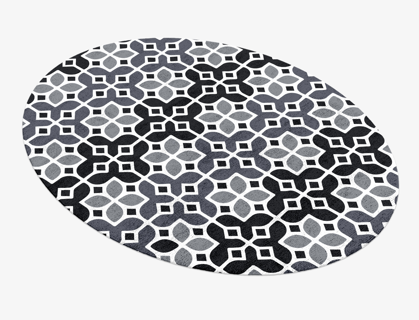 Waxen Flowers Monochrome Oval Hand Knotted Bamboo Silk Custom Rug by Rug Artisan