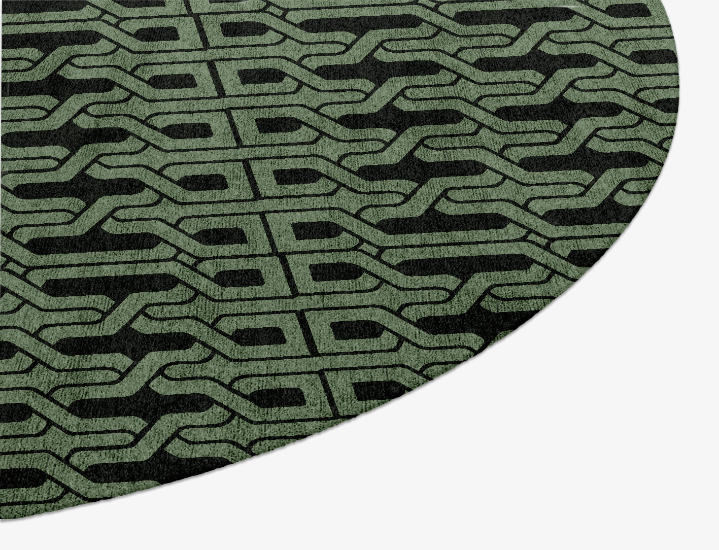 Weaves Modern Geometrics Oval Hand Knotted Bamboo Silk Custom Rug by Rug Artisan