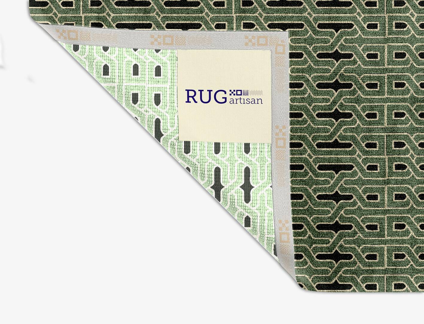 Weaves Modern Geometrics Square Hand Knotted Bamboo Silk Custom Rug by Rug Artisan