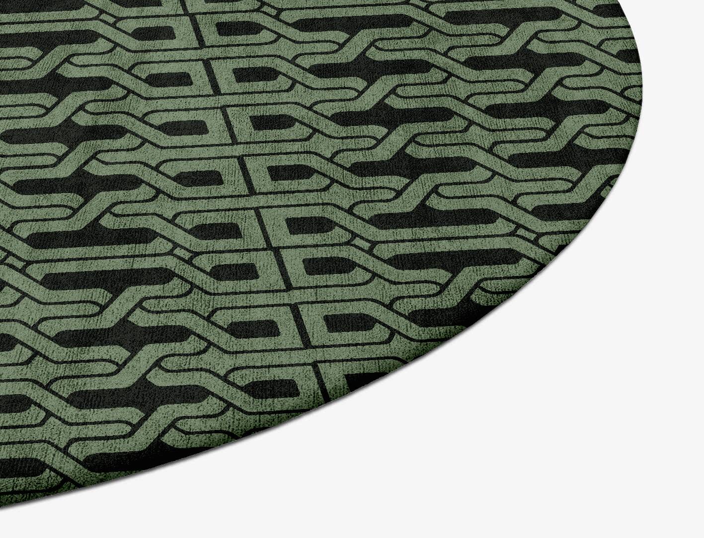 Weaves Modern Geometrics Oval Hand Tufted Bamboo Silk Custom Rug by Rug Artisan