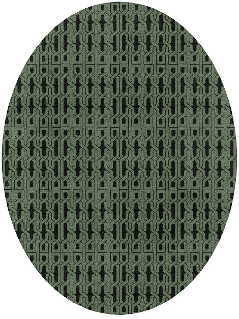 Weaves Modern Geometrics Oval Hand Tufted Pure Wool Custom Rug by Rug Artisan