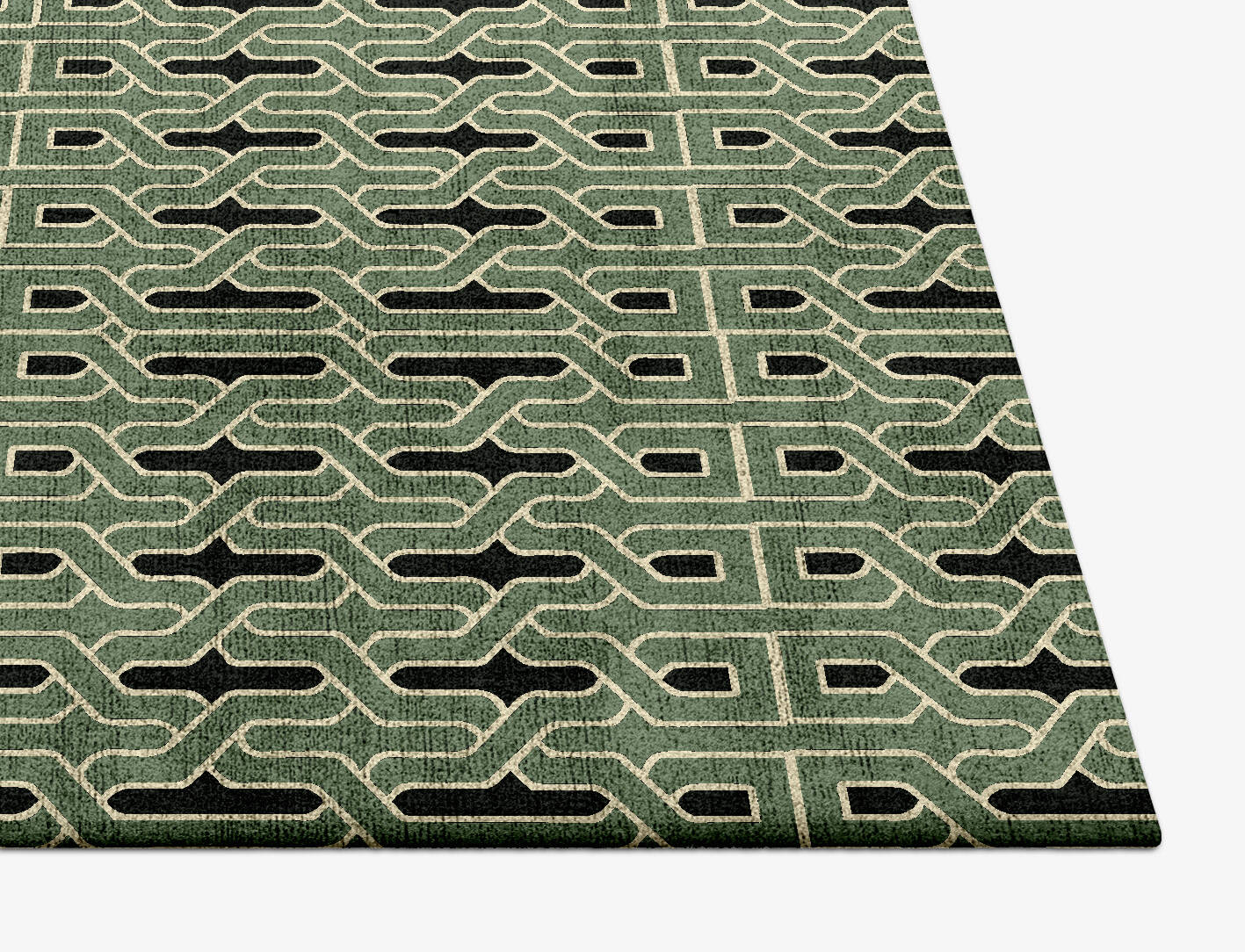 Weaves Modern Geometrics Square Hand Tufted Bamboo Silk Custom Rug by Rug Artisan