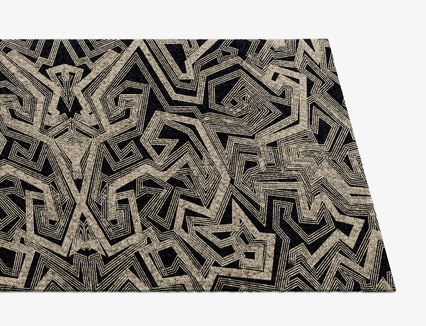 Webbed Abstract Runner Hand Knotted Tibetan Wool Custom Rug by Rug Artisan