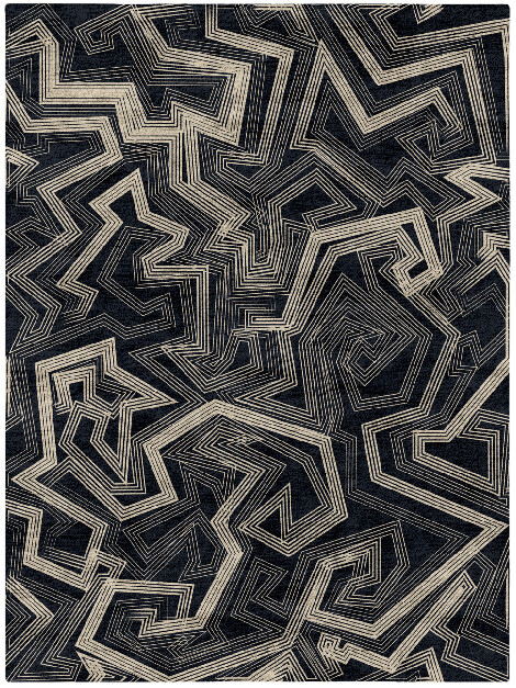 Webbed Abstract Rectangle Hand Tufted Bamboo Silk Custom Rug by Rug Artisan