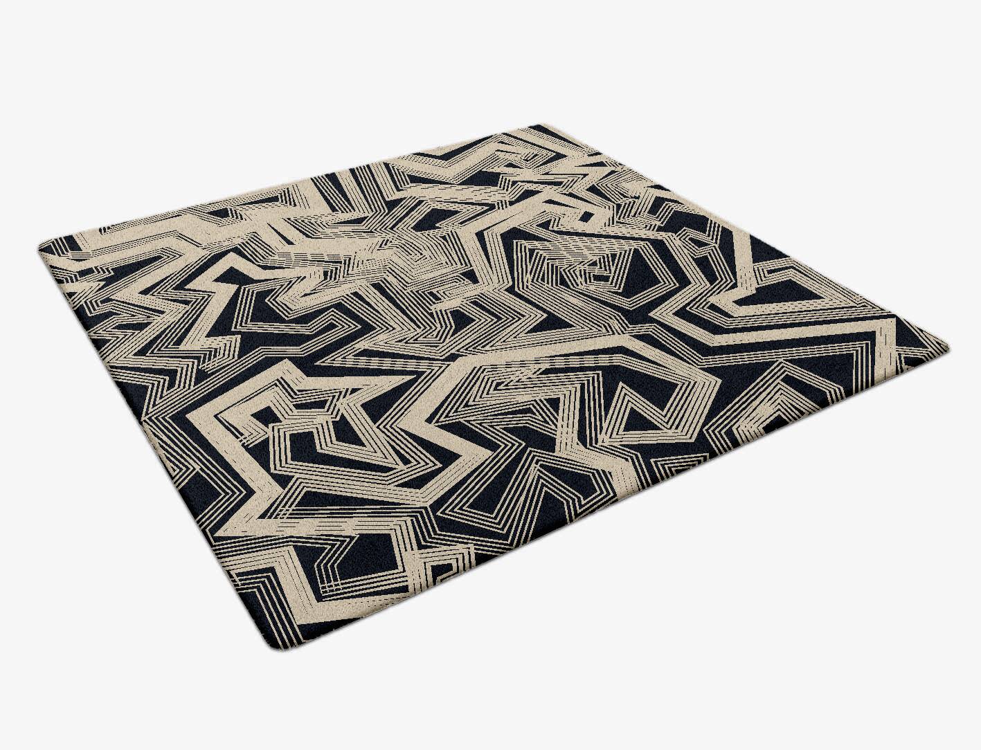 Webbed Abstract Square Hand Tufted Pure Wool Custom Rug by Rug Artisan
